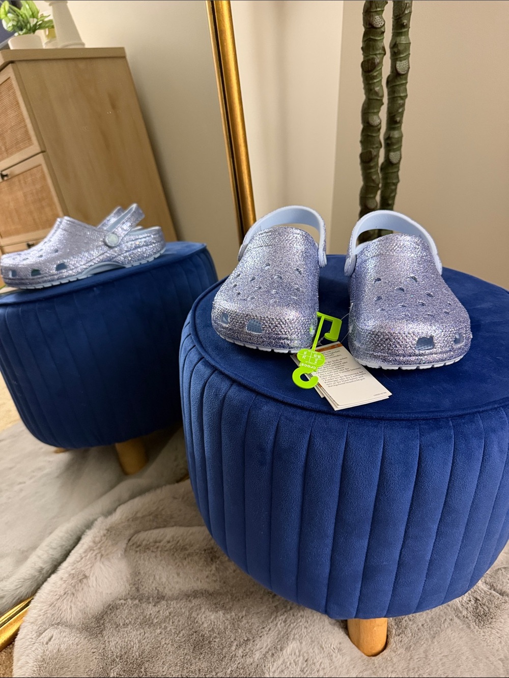 CROCS Kids Glitter Clogs in Sparkling Lavender